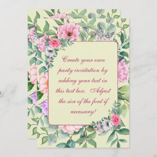 Delicate Summer Garden Party Flowers Decoupage Invitation