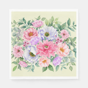 Delicate Summer Garden Party Flowers Napkin