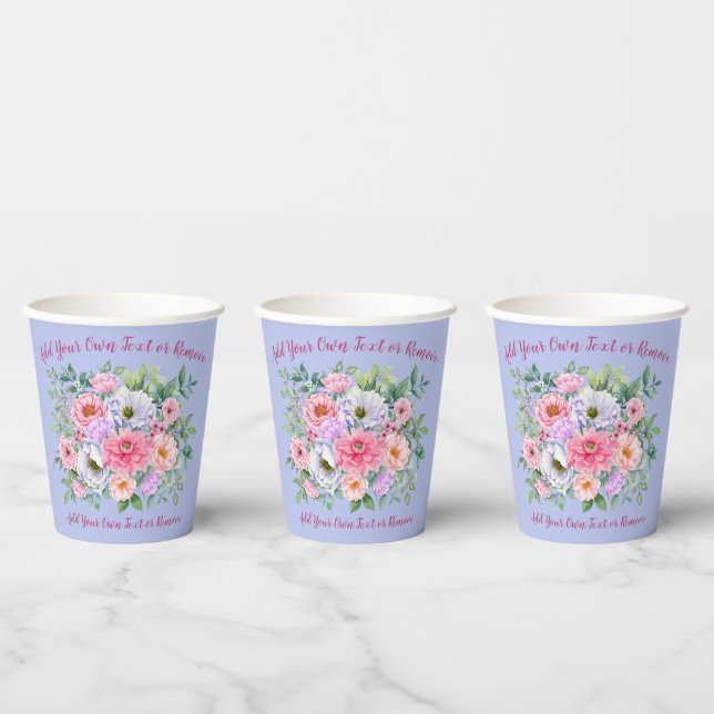Delicate Summer Garden Party Flowers Paper Cups (Multi)