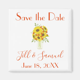 Delicate Sunflower Save the Date Magnet