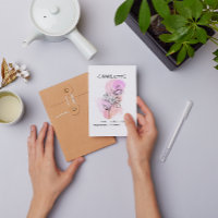 Delicate Sweet Pea Purple Pink line Art Floral