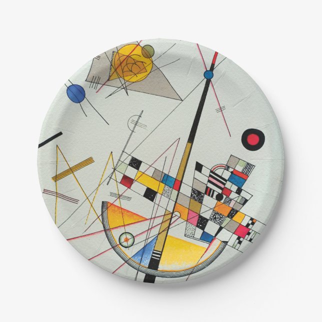Delicate Tension by Wassily Kandinsky Paper Plate (Front)