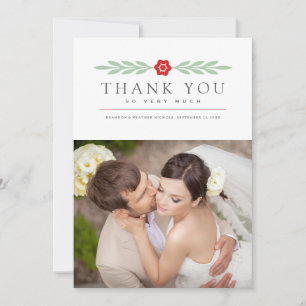 Delicate Thank You Wedding Photo Card
