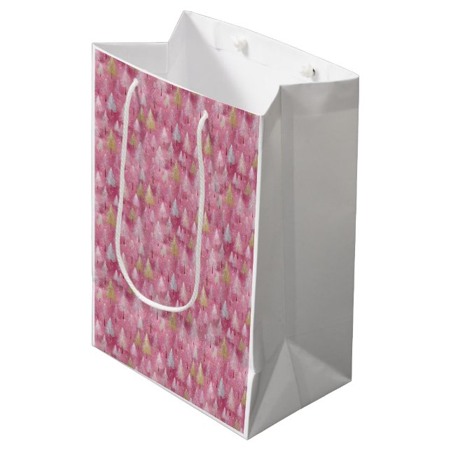 Delicate Tree Motif on Blush Background Medium Gift Bag (Front Angled)