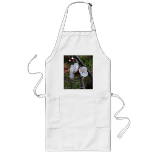 Delicate Trio: Three Dainty Blossom Blooms on Tree Long Apron