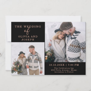 Delicate Two Photo Wedding Invitation