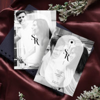 Delicate Vellum Transparency Black White Initials