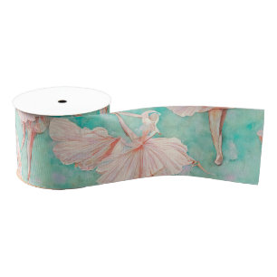 Delicate Vintage Blue and Pink Tiny Dancer Print Grosgrain Ribbon