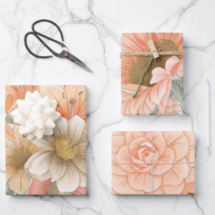 Delicate Vintage Inspired Floral Wrapping Paper Sheet