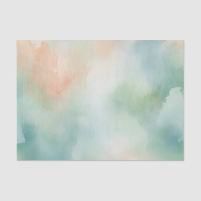 Delicate Watercolor Background with Pastel Wash Tissue Paper (Front)