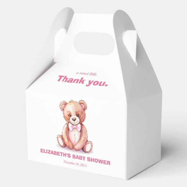 Delicate watercolor bear with a bow Favour Box (Back)