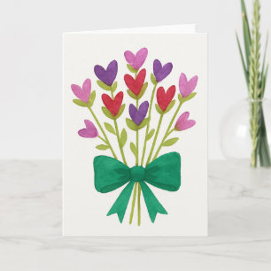  Delicate Watercolor Bouquet Design Greeting  Card