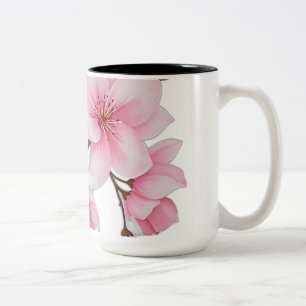 Delicate Watercolor Cherry Blossoms Two-Tone Coffee Mug