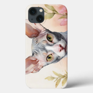 Delicate Watercolor Cornish Rex Portrait iPhone 13 Case