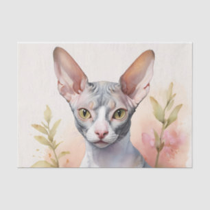 Delicate Watercolor Cornish Rex Portrait Tissue Paper