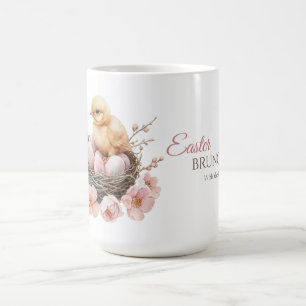 Delicate Watercolor Easter Nest Egg & Chick Brunch Coffee Mug