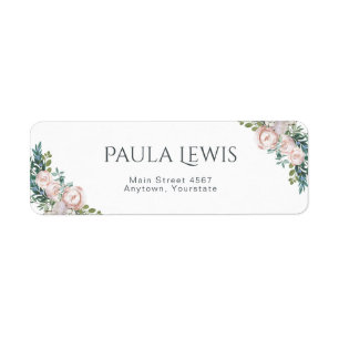 Delicate Watercolor Floral Bloom Return Address Label