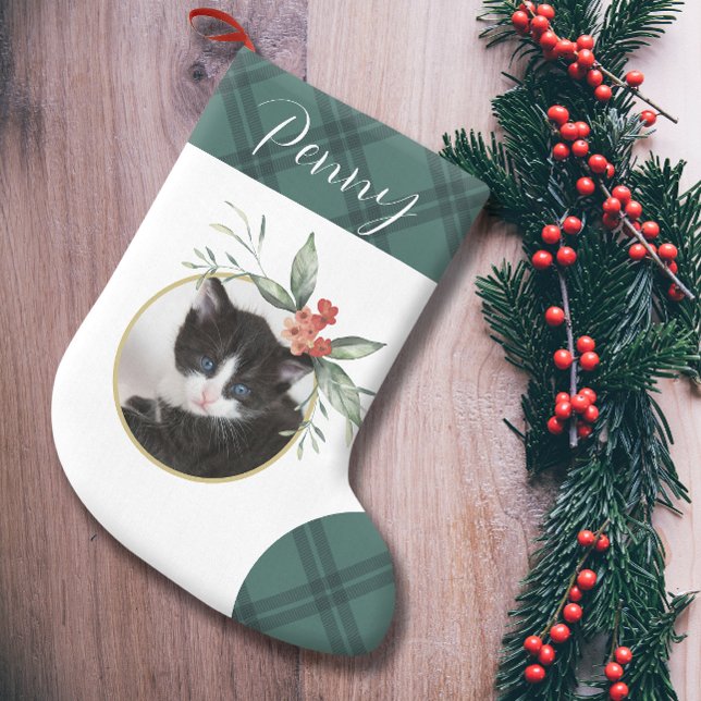 Delicate Watercolor Floral Christmas Small Christmas Stocking (Creator Uploaded)