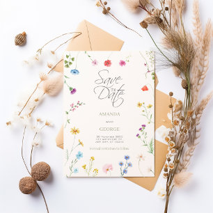 Delicate Watercolor Floral Save The Date