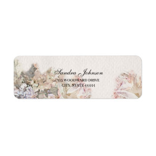 Delicate Watercolor Floral Wedding Return Address Label