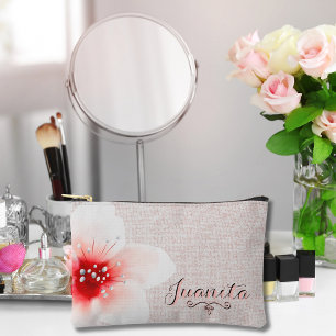 Delicate Watercolor Flower Accessory Pouch