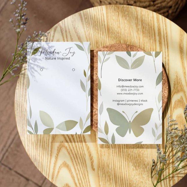 Delicate Watercolor Foliage Butterfly Art Card (Butterfly Foliage Style)