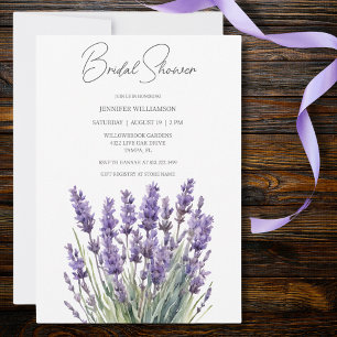 Delicate Watercolor Heather Bridal Shower  Invitation