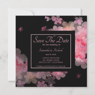 Delicate Watercolor Pink Floral Save The Date