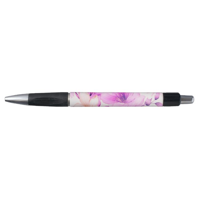 Delicate Watercolor Pink Flowers  (Front)