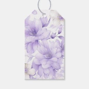 Delicate Watercolor Purple Flowers  Gift Tags