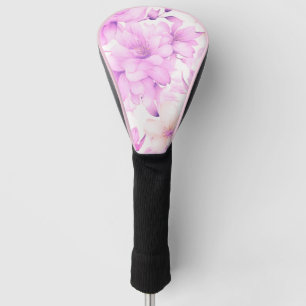 Delicate Watercolor Purple Flowers Golf Head Cover