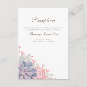 Delicate Watercolor Spring Succulents Wedding Enclosure Card