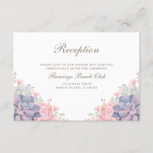 Delicate Watercolor Spring Succulents Wedding Enclosure Card