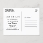 Delicate Watercolor Wildflowers Gold Save The Date Postcard (Back)