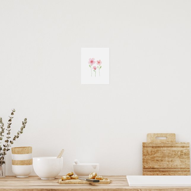 Delicate Watercolor Wildflowers Poster (Kitchen)