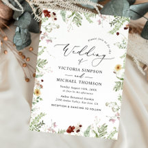Delicate Watercolor Wildflowers Wedding 