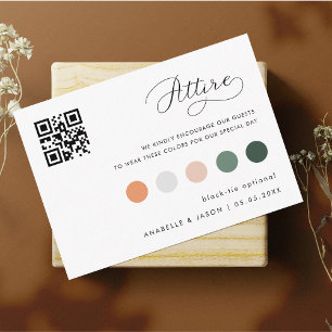 Delicate Wedding Dress Code Guest Attire QR Code Enclosure Card