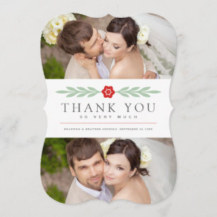 Delicate   Wedding Thank You Photo Card