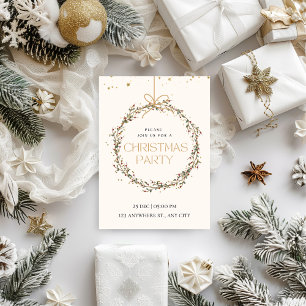 Delicate & Whimsical Christmas Party Invitation