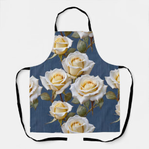 Delicate White And Pale Yellow Roses  Apron
