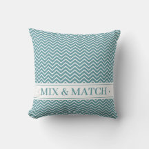 Delicate White Chevron on Deep Aqua Example Colour