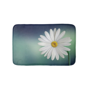 Delicate White Daisy Bath Mat