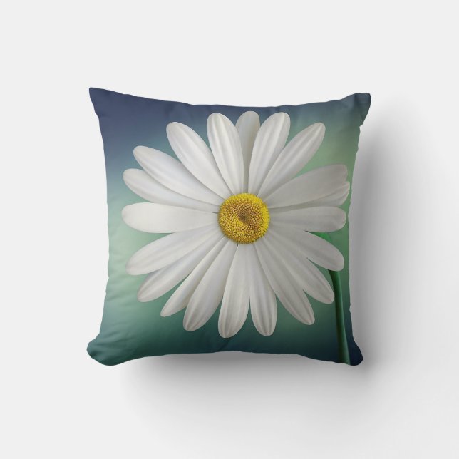 Delicate White Daisy Cushion (Front)