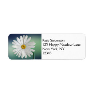 Delicate White Daisy Return Address Label