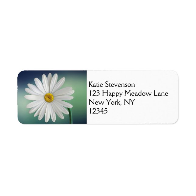 Delicate White Daisy Return Address Label (Front)