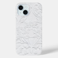 Delicate White Floral Embossed Phone Case