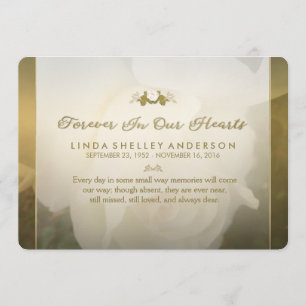 Delicate White Golden Rose Thank You Sympathy Card