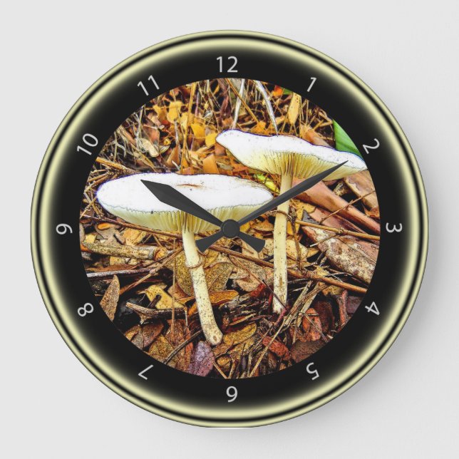Delicate White Mushroom Clock (Front)