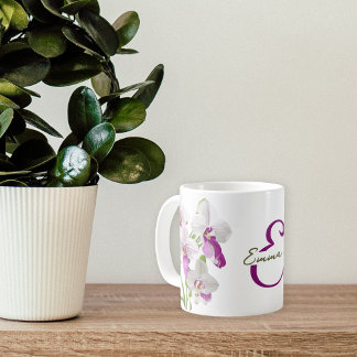 Delicate White Orchid Flowers Customisable Coffee Mug