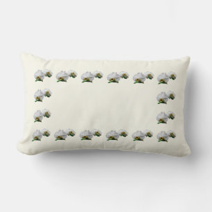 Delicate White Orchids Lumbar Cushion